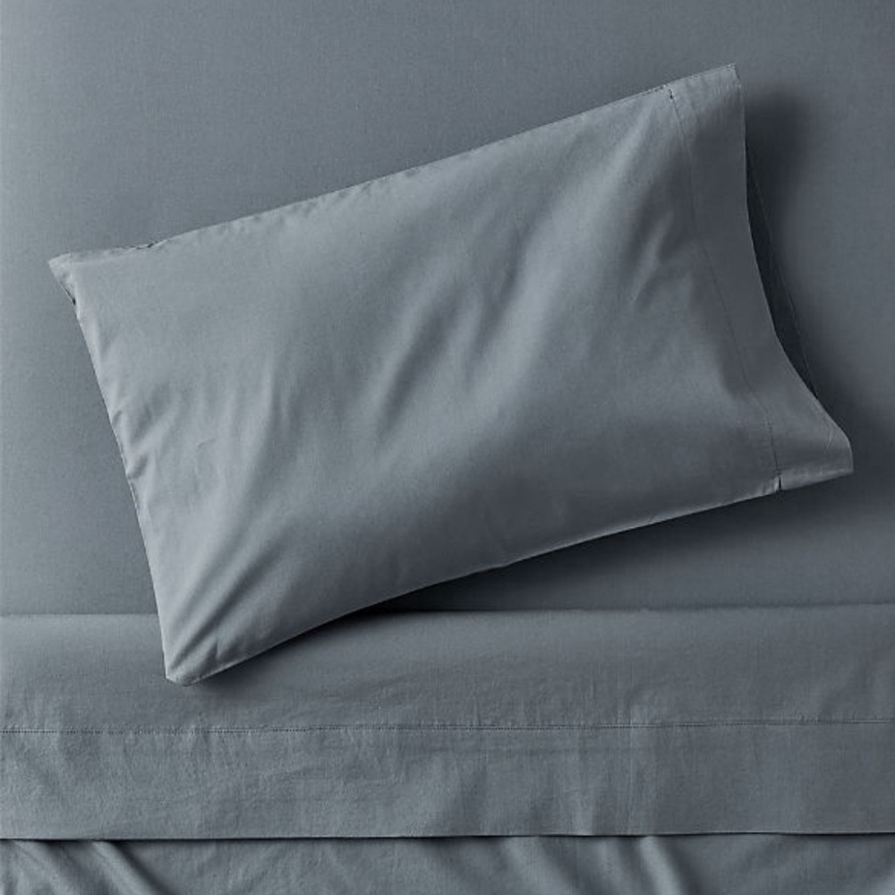 Crate and Barrel Organic Cotton Toddler Sheet Set in Slate Blue